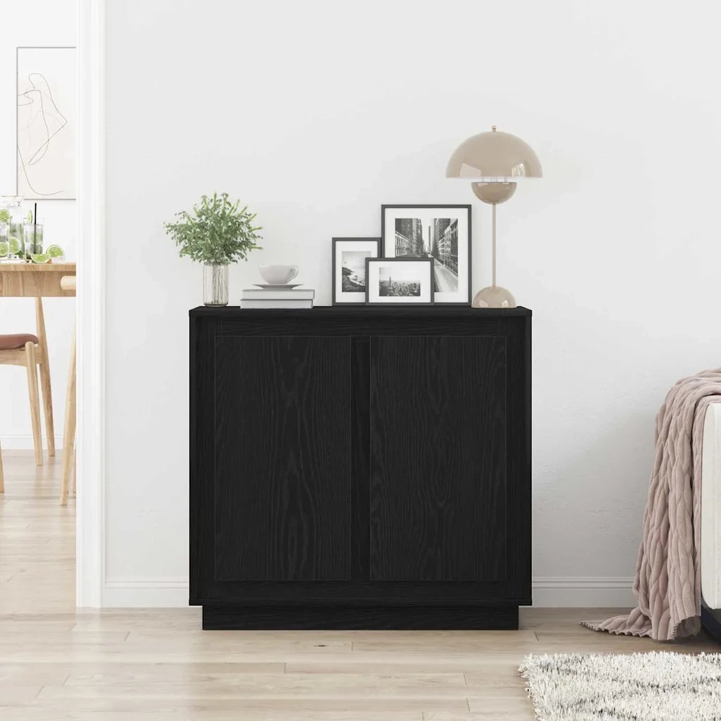Credenza Rovere Nero 80 x 40 x 75 cm Legno multistrato 862133