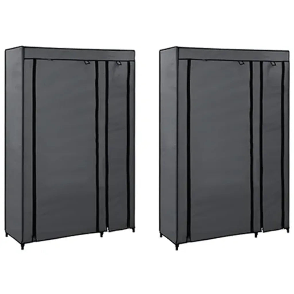Armadi Pieghevoli 2 pz Grigi 110x45x175 cm in Tessuto cod mxl 76607