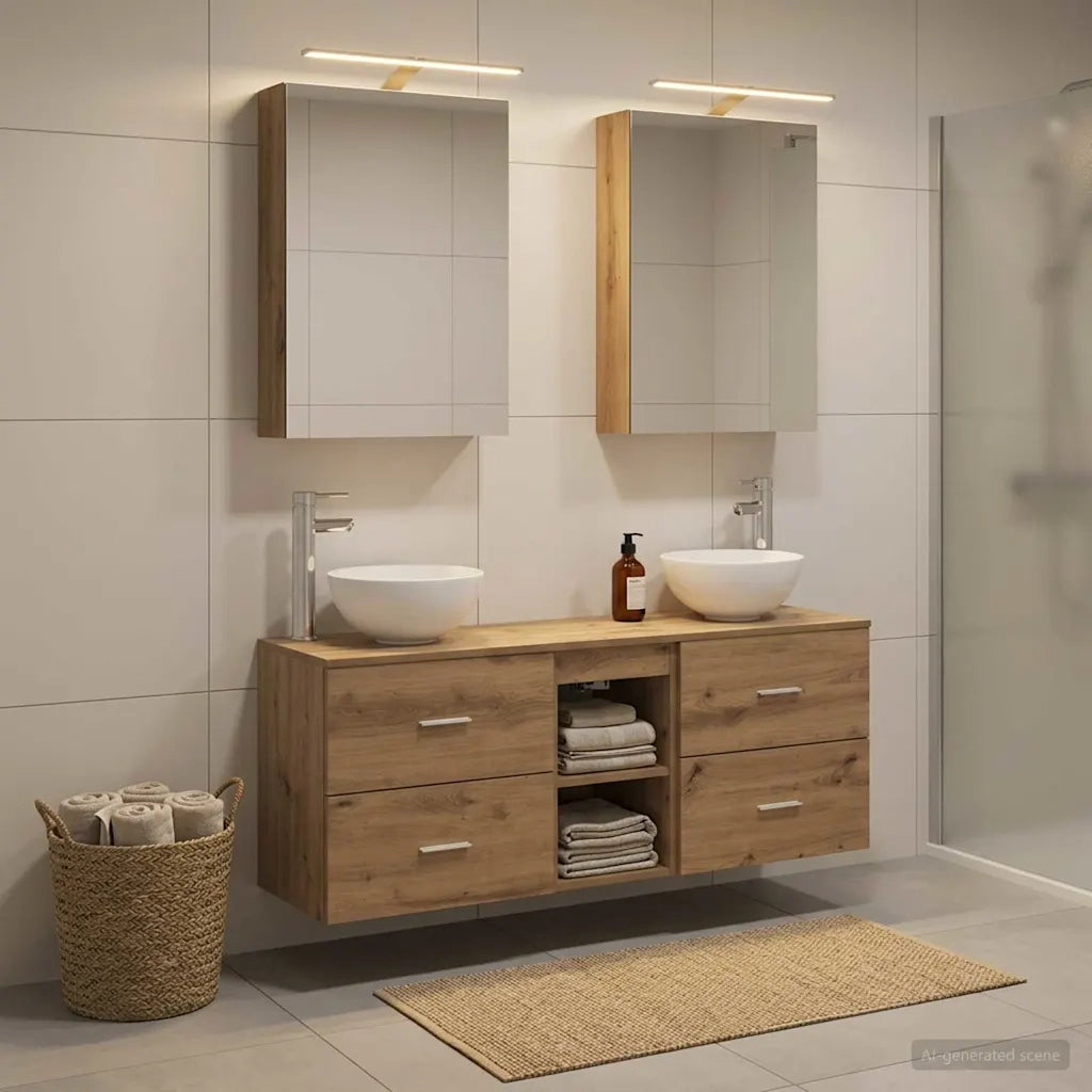 Set di Armadi da Bagno 5 pcs Rovere Artigianale 3406678