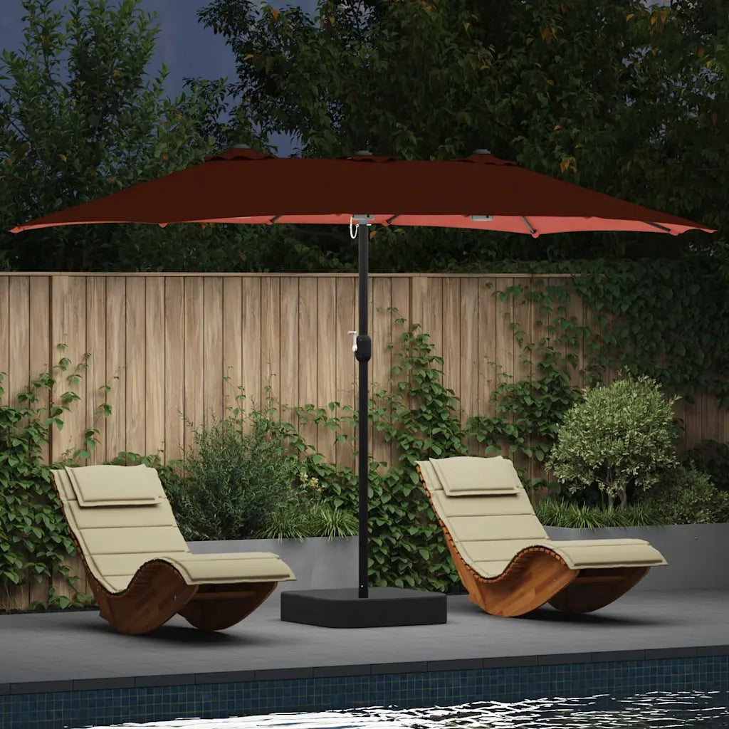 vidaXL Ombrello da giardino Terracotta 385 x 209 x 244 cm Tessuto
