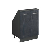 Mobile cucina sottotetto R-Line Calce nera/Antracite 60 cm con 2 porte Vicco