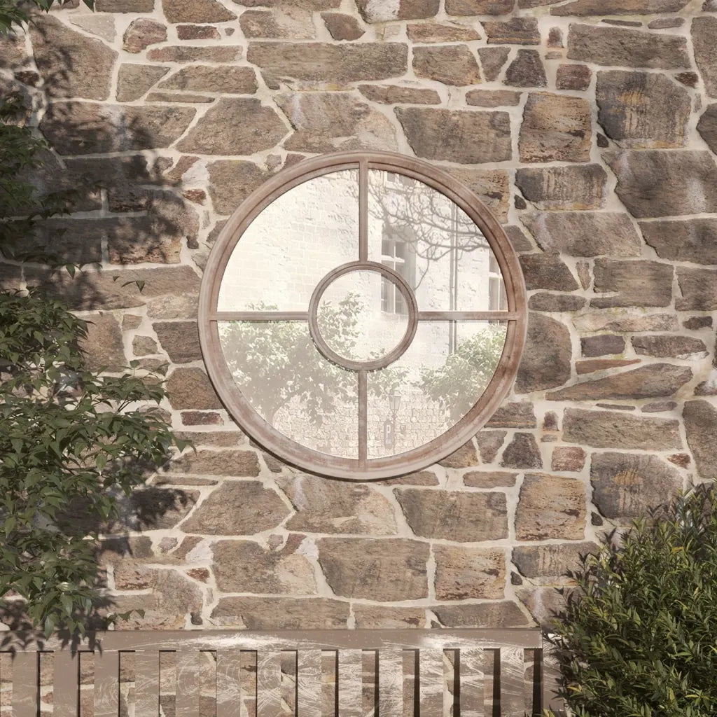 Specchio da Giardino Sabbia 60x4 cm in Ferro Rotondo da Esterno cod mxl 67506