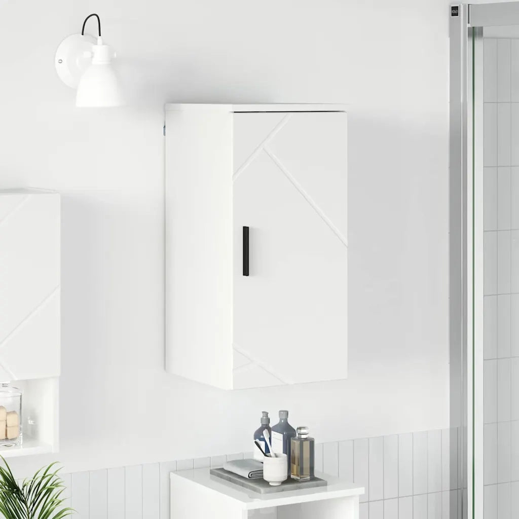 Mobile da Bagno con porta Bianco Lucido 30 x 31,5 x 61 cm 883348