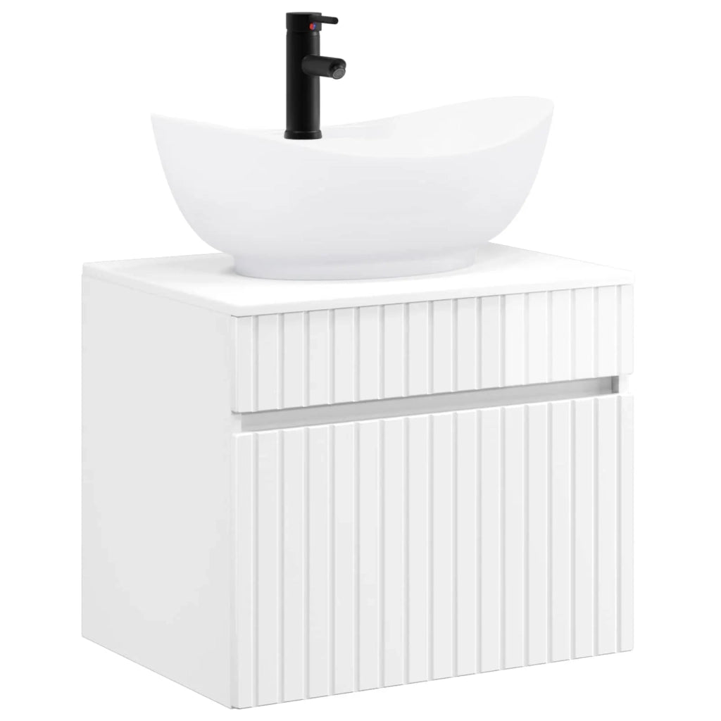 Set di mobili per il bagno Bianco Lucido Legno ingegnerizzato 3404314