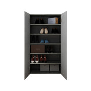 Floro, Armadio Multiuso 2 Ante 5 Ripiani, 63x114h cm Grigio Cemento