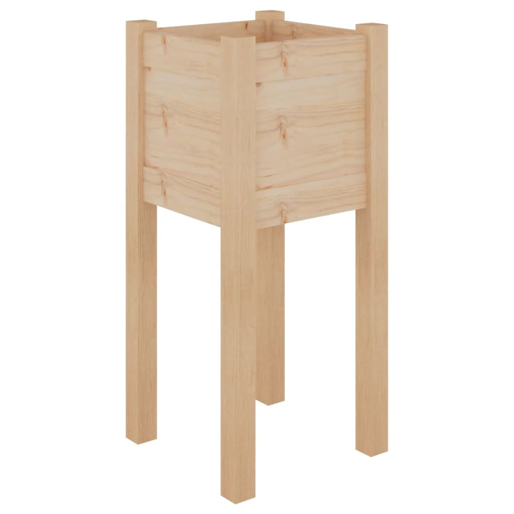 Fioriera rialzata per piante fiori giardino terrazze esterne set da 2 31 x 31 x 70 cm legno di pino massiccio marrone 02_0038894