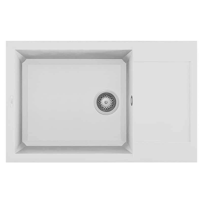 Lavello Elleci Incasso 1 vasca 78x50 Easy 310 Granitek Bianco LGY31068