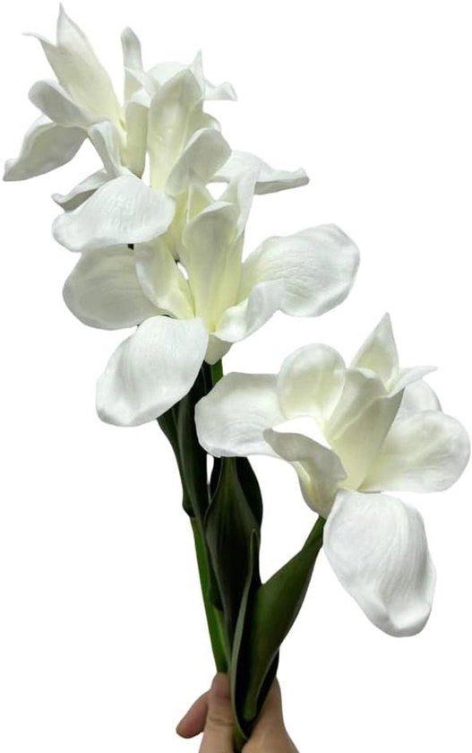 Iris artificiale a fiori di seta 18 pollici - 4 pezzi - Boccia fiorita per decorazione da tavola per feste e matrimoni