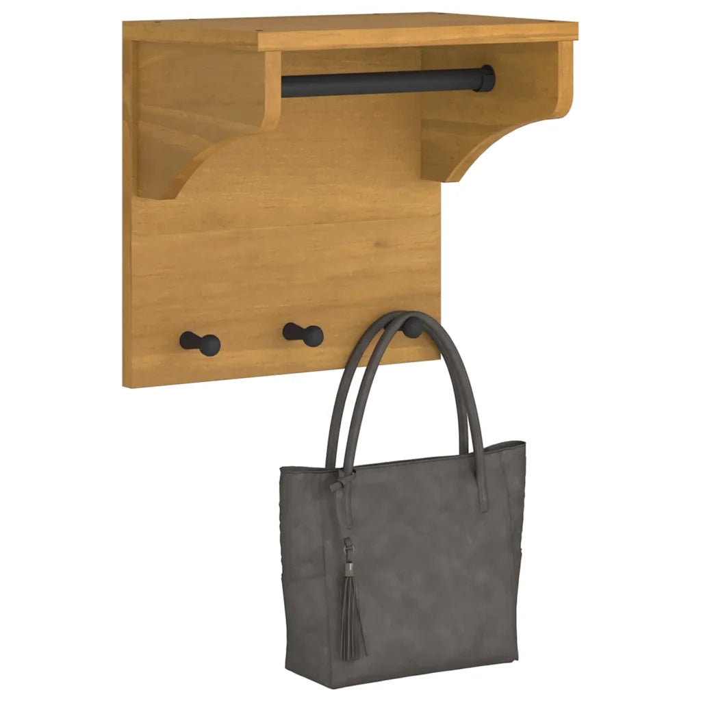 Appendiabiti da Parete SANDNES 43x30x42 cm in Legno di Pino