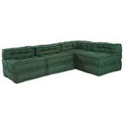 Unità di Divano Modulare 4 pcs Verde Tessuto