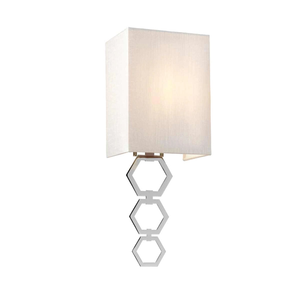 Applique Ria con paralume 17 cm cromo esagoni E27 Elstead