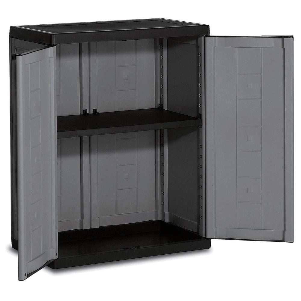 Armadio basso grigio nero 68x39xh117 cm. Jolly