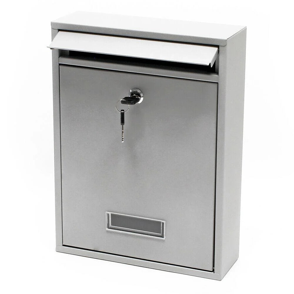 Cassetta postale da parete di design acciaio zincato 21,5 x 9 x 32 cm argento 16_0000072