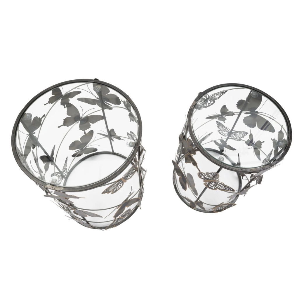 Set di Tavolini Farfalla 34, Multicolore, Metallo, 41,3x41,3x55 cm