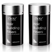 Fibre Capelli x 2 Barattoli Volumizzante Polvere per capelli Correttore Nero 22g