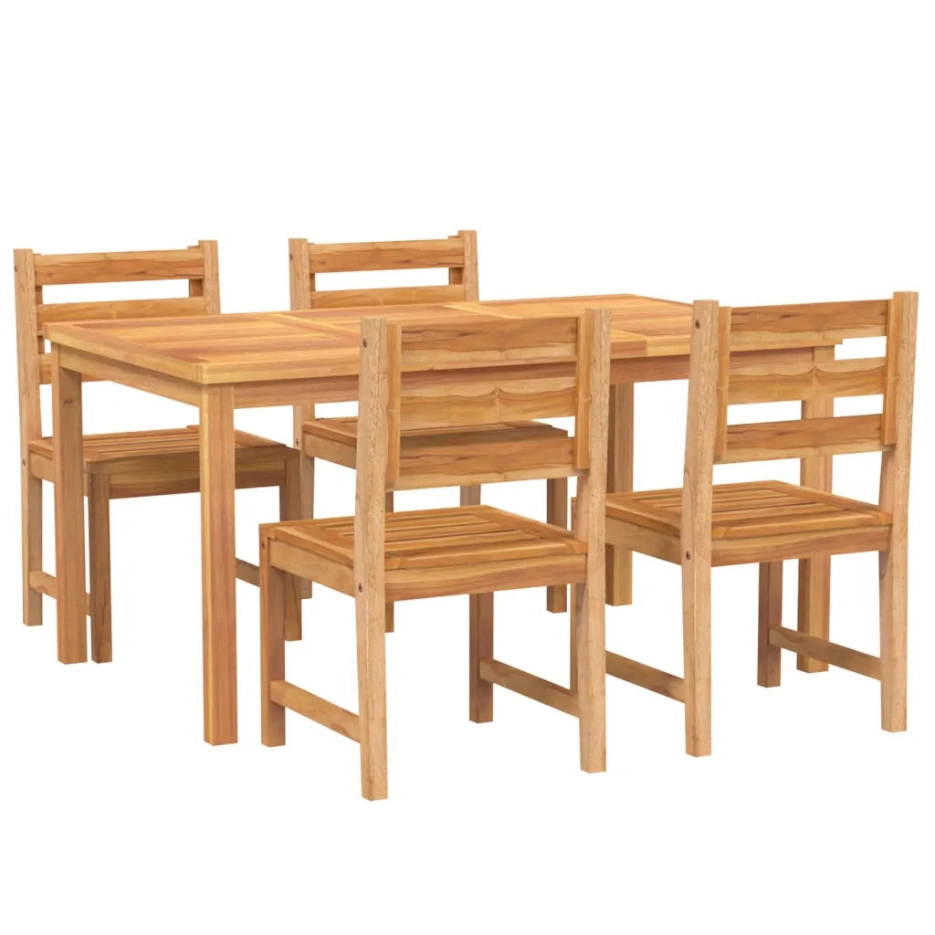 Set da Pranzo per Giardino 5 pz in Legno Massello di Teak 3157185