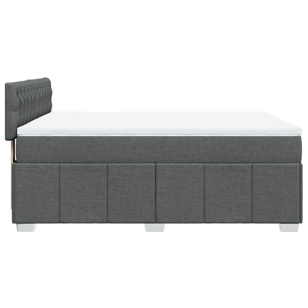 Giroletto a Molle con Materasso Grigio Scuro 140x190 cm Tessuto