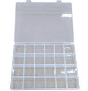 Scatola di archiviazione con 24 contenitori - cassettiera da 25 cm per perle e accessori