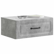Comodino | Armadio da Notte | Mobiletto da notte a muro Grigio Cemento 49 x 34,5 x 20 cm