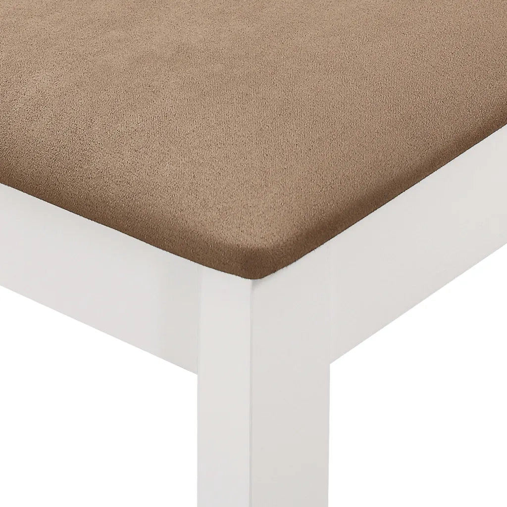 Sedie da Pranzo con Cuscini 4 pz Bianche in Legno Massello 247635