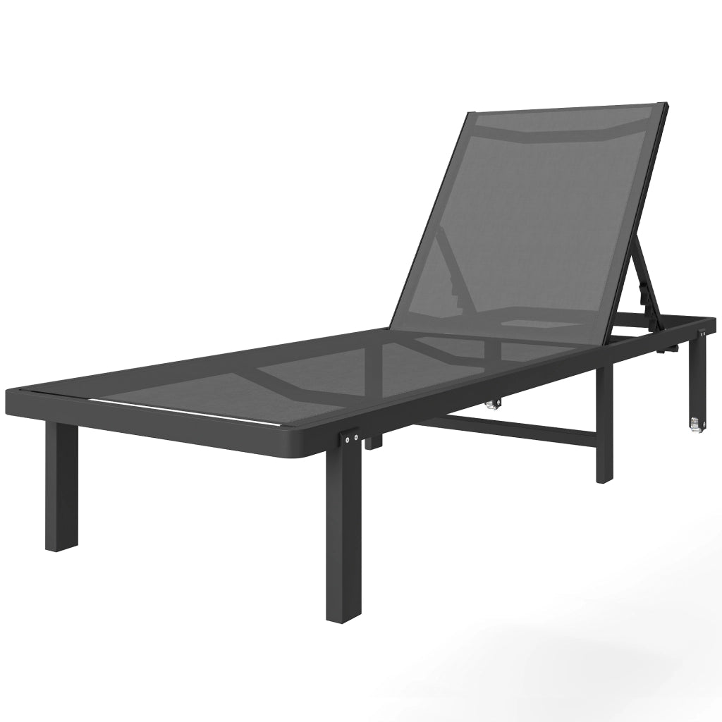 Transat da Giardino con Rotelle ¨C zephmum ¨C Textilene 530g/m2 Grigio Scuro