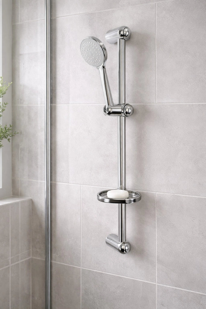 Set Saliscendi Doccia Cromato con Soffione 8 cm e Tubo 180 cm 69135