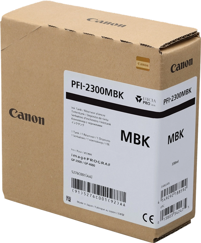 Canon PFI-2300 MBK cartuccia d'inchiostro 1 pz Originale Nero