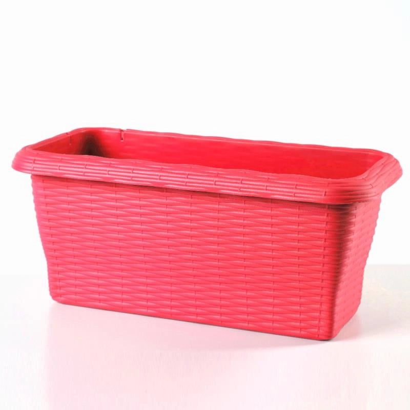 FIORIERA RETTANGOLARE 'PAGLIA' cm 60x20x17,5 lt.11,5 - corallo  - BAMA
