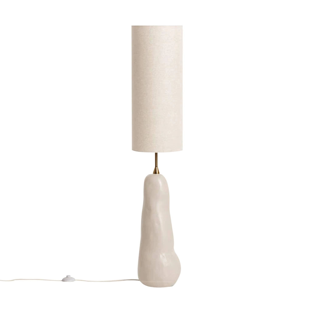 Lampada da terra per interni in ceramica e tessuto ø27cm, talpa