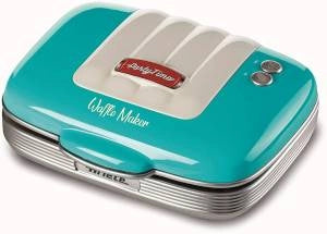 Ariete 1973 waffle maker party time - piastra elettrica per waffle - piastre antiaderenti - 700 watt - celeste - 00C197301AR0