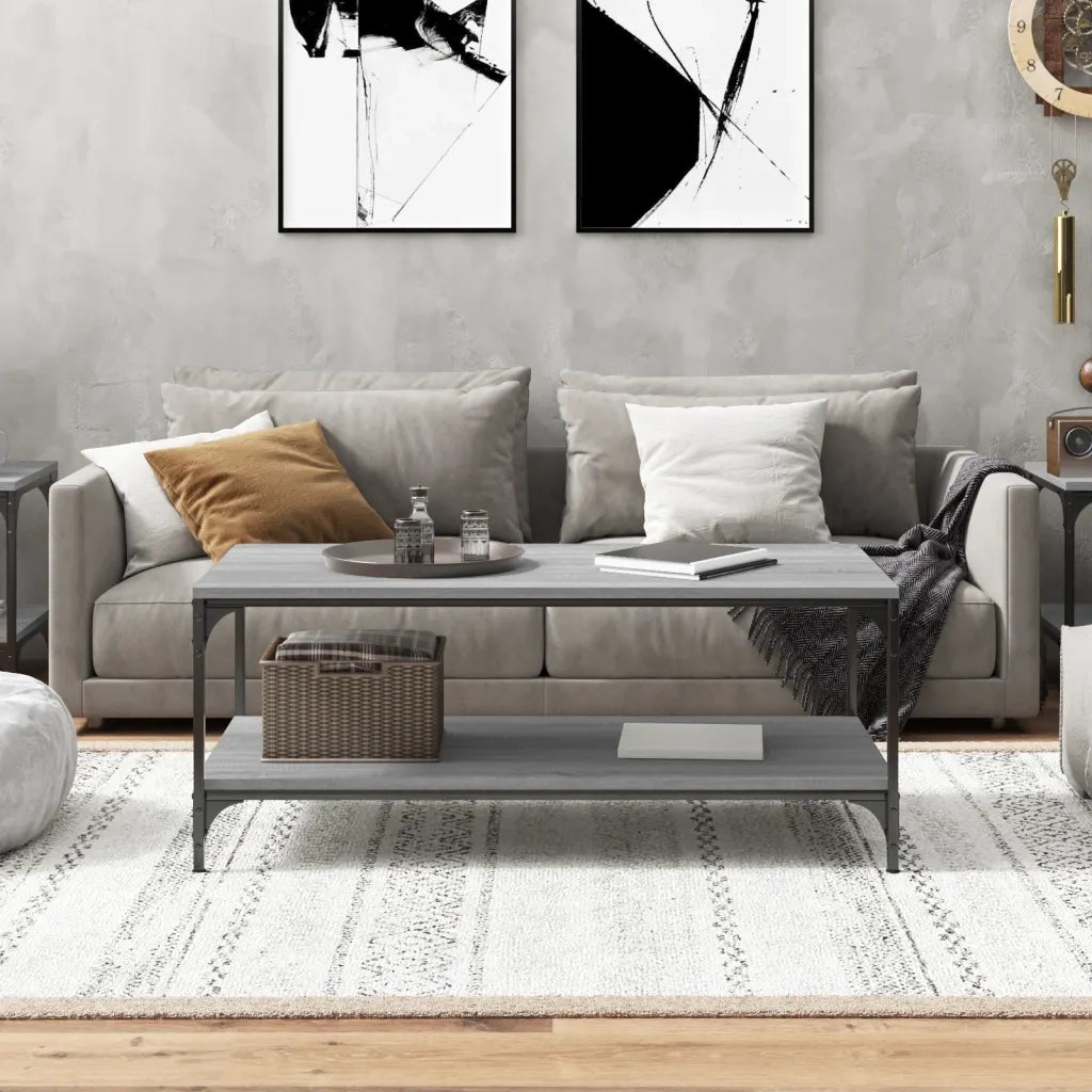 Tavolino da Salotto Grigio Sonoma 80x50x40 cm Legno Multistrato 819370