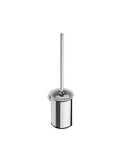 Scopino WC a muro OMEGA bianco spazzolato ottone cromato 9,5x38,5x12 cm