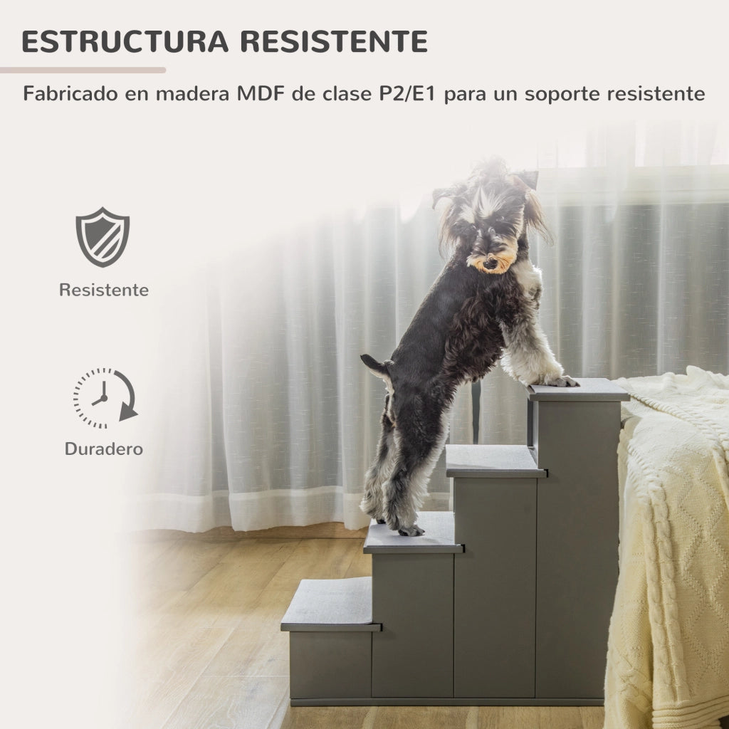 Scala per Letti a Soppalco per Cani e Gatti ¨C zephmum ¨C Grigio 40x59x54,2 cm
