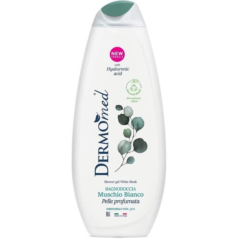 SET 12 PZ DERMOMED BAGNODOCCIA CON ACIDO IALURONICO 650 ML MUSCHIO BIANCO