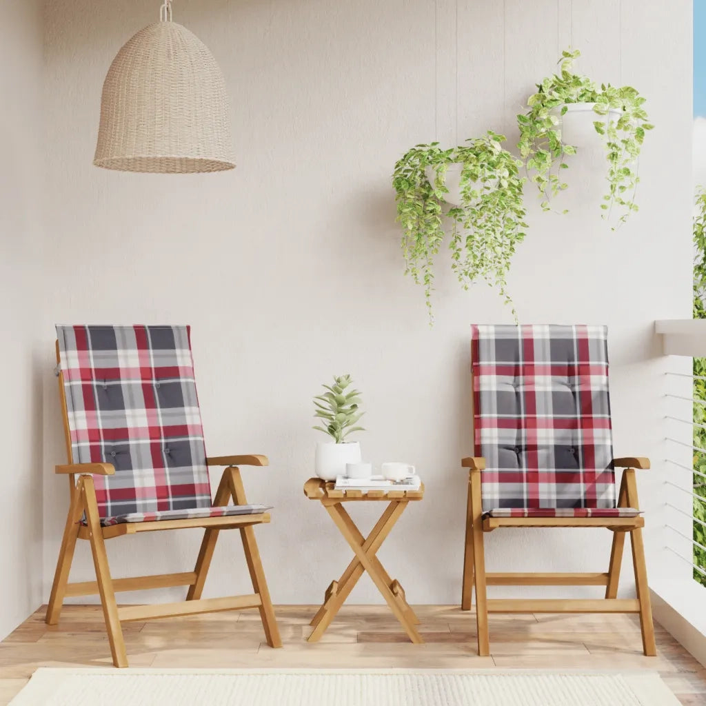 vidaXL Sedie da Giardino Reclinabili con Cuscini 2 pz in Legno di Teak