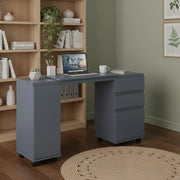 Succivo, Scrivania 3 Cassetti, 66x36x72h cm Grigio Grigio