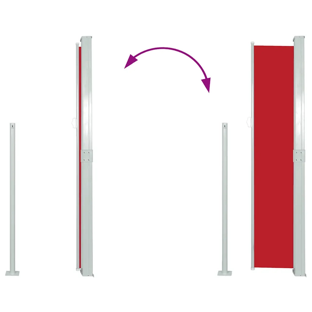 Tenda Laterale Retrattile per Patio-Tenda parasole per balcone 170x300 cm Rosso