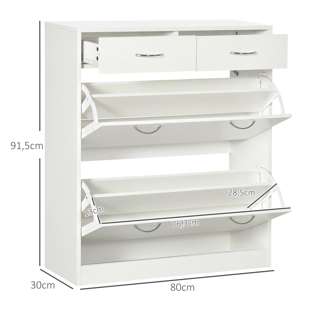 Scarpiera con cassetti e ante ¨C zephmum ¨C legno naturale 80x30x91.5 cm
