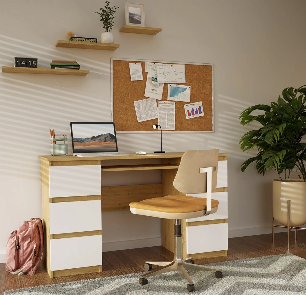 Scrivania KUBA KUBA rovere artisan bianco per ufficio e studio
