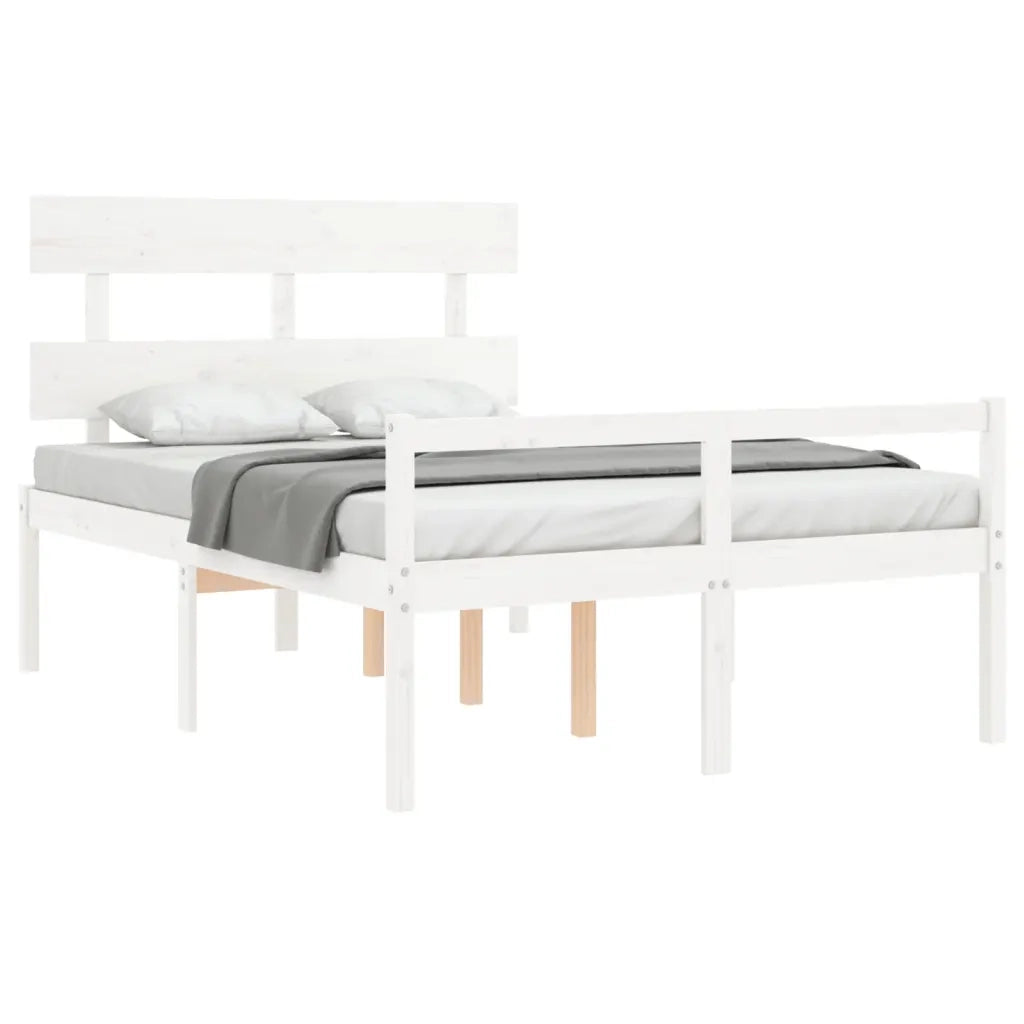 Letto per Anziani con Testiera Bianco 120x200 cm Legno Massello 3195347