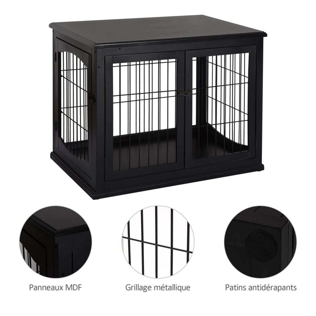 Casetta per cani in legno MDF ¨C zephmum ¨C nero 81x58x66 cm