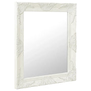 Specchio da Parete Stile Barocco-Specchio a Muro-Specchio Decorativo 50x60 cm Bianco 296246