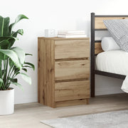 Comodino con 3 Cassetti Rovere Artigianale 39x35x65 cm 861353