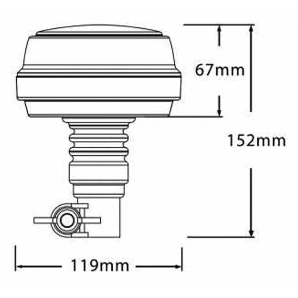 LAMPEGGIANTE GIROFARO 8 LED 12-24V BASE FLESSIBILE 12W MACCHINE AGRICOLE AMA 55403
