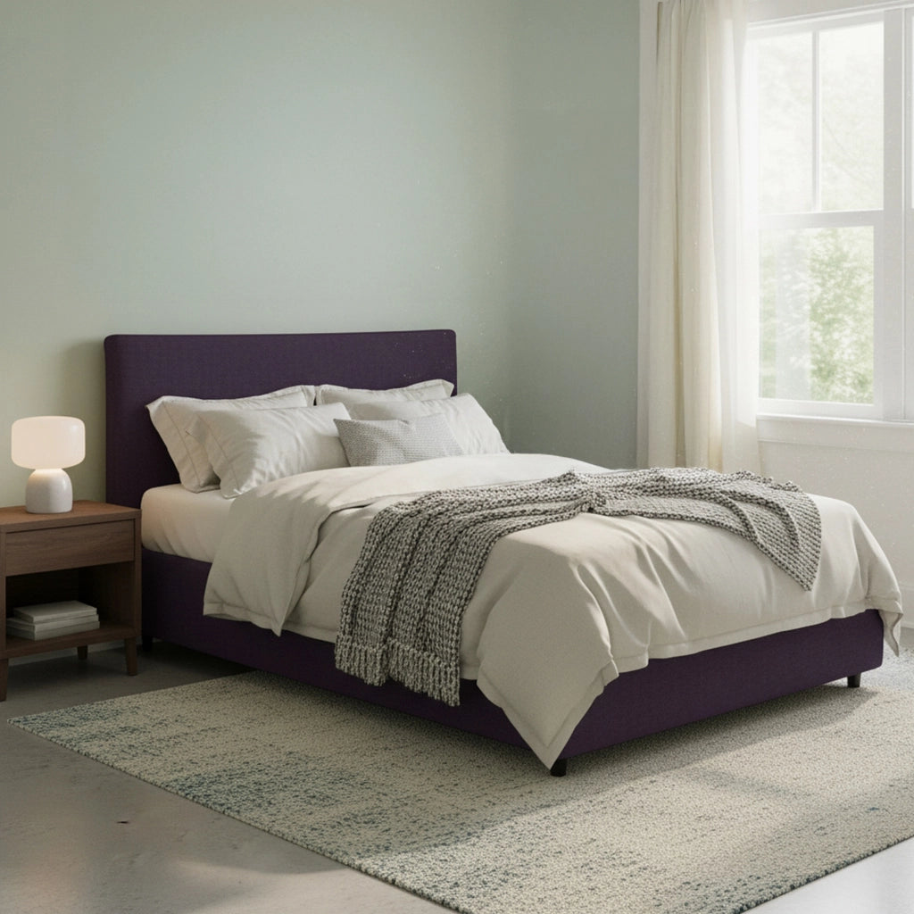 Crewe, Letto Matrimoniale Sfoderabile Made in Italy, Viola