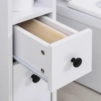 kleankin Supporto Rotolo Carta Igienica, Porta Carta Igienica,  Armadietto per Carta Igienica, 3 Livelli, Bianco