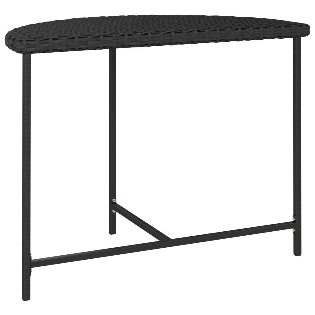 Tavolo da Giardino | Tavolino da esterno Nero 100x50x75 cm in Polyrattan