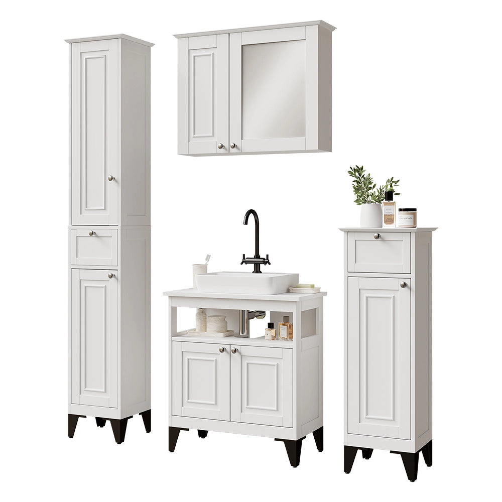 Vicco Set di mobili da bagno Bianco 4 parti