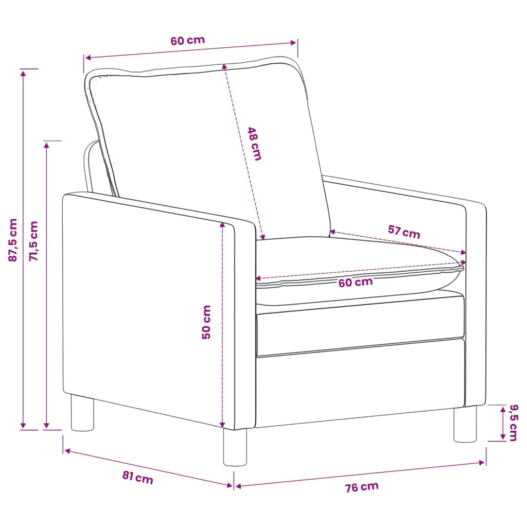 Divano | Divano da soggiorno | Sofa Beige 76 x 81 x 87,5 cm Poliestere