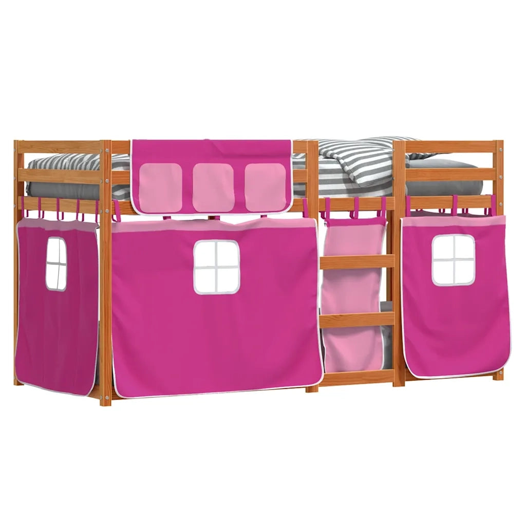 Letto a Castello senza Materasso Rosa 80x200 cm Legno di Pino 3283924